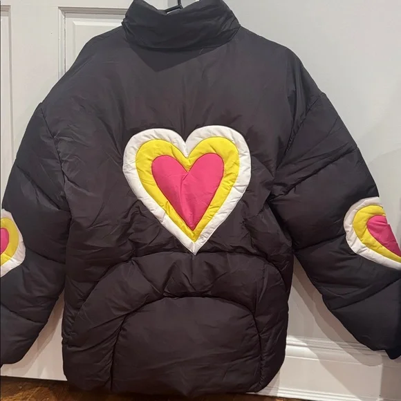 Lola & the boys women’s winter jacket with hearts